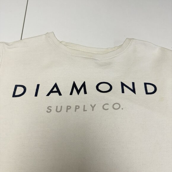 Vintage Diamond Supply Co Sweatshirt Mens Small 21.5x23.5 White Skate Y2K - Picture 4 of 15
